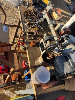 Mini lathe with table and accessories