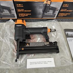 Freeman Pneumatic 18-Gauge 2-in-1 Brad Nailer and Stapler with Fasteners (400-Count) Like Husky / Dewalt