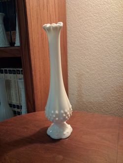 Fenton Milk Glass Hobnail Bud Vase