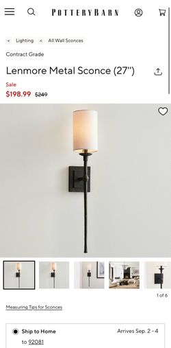 2 pottery barn Lenmore metal sconces
