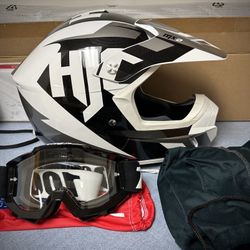 CS-MX II Trax Men's Off-Road Motorcycle Helmet - MC-1SF / Large + Protective Goggles
