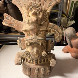 Native design clay art with pot