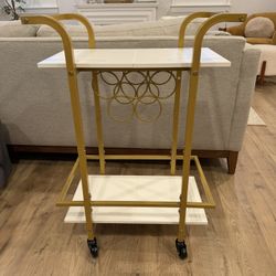 White & Gold Bar Cart 