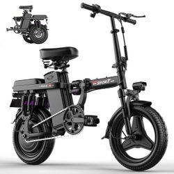 FOLDING ELECTRIC BIKE 500W-25MPH-35MILES RANGE-ALARM-FULL SHOCK ABSORBER 