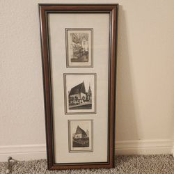 3 Vintage Signed Prague Judaica Art Etchings Framed - Karel Vondrusky Limited Edition 8/80 51/80 52/80