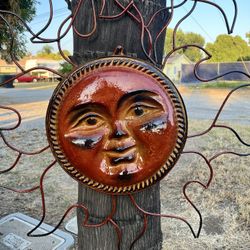 Iron Clay Sun Wall Decor
