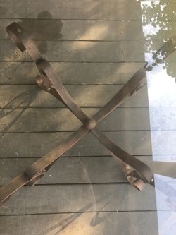 Iron and glass coffee table