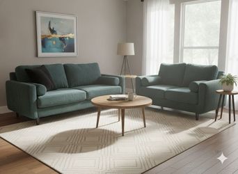 McM Emerald green sofa pair
