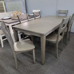 7PCS GREY COLOR DINING SET.