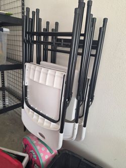 White folding chairs