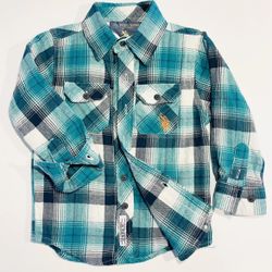 U.S. POLO ASSN Since 1890 Boys 3T Plaid Button Down Shirt, SMOKE FREE!