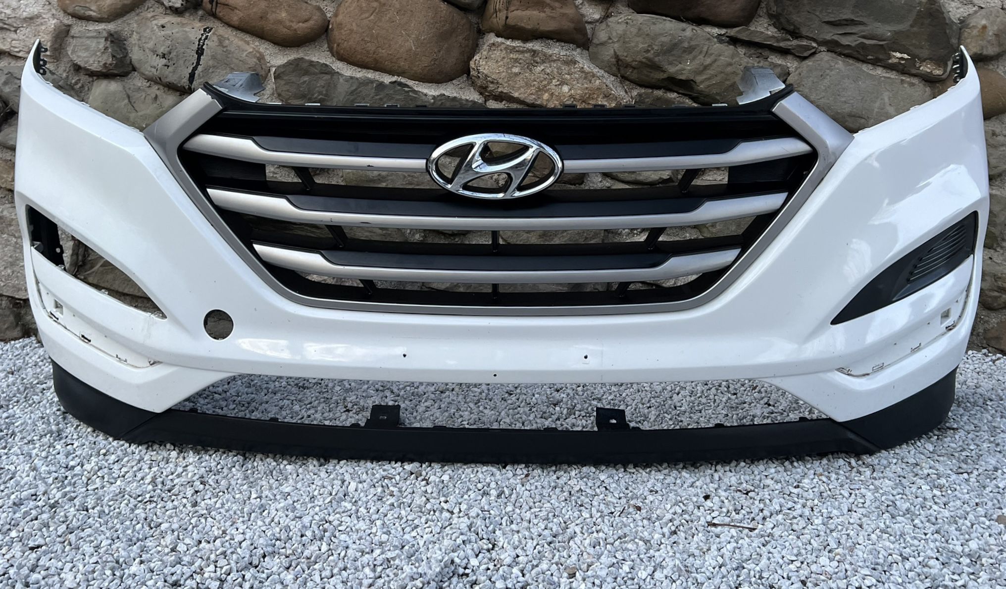 ✅ 2016 2017 2018 Hyundai Tucson Front Bumper Cover WHITE ⚪️ ORIGINAL + LOWER VALANCE + UPPER RADIATOR GRILLE + EMBLEM