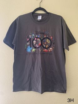 Disney 100th Anniversary A Magic Celebration Tshirt Size L Color Gray
