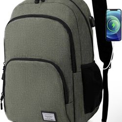 Brandnew Travel Laptop Backpack for Men Women, Business Anti-Theft Slim 15.6 Inch Laptop Bag with USB Charging Port, Water Resistant School Bag Colleg