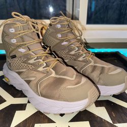 Hoka Anacapa Mid GTX Womens 9 Boots Shoes Dune Lilac Marbl Hiking Trail Vibram