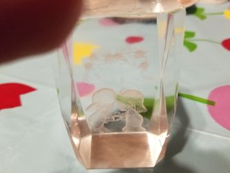 3-D Laser w/ boy &girl inside it can be a paper weight or set in child rm