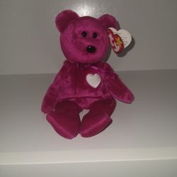 Ty Beanie Baby Valentino Bear Error Plush Tag 1999 Error Tag