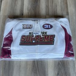 Supreme Football Sweatshirt Zip Up White 49ERS Color Size XL