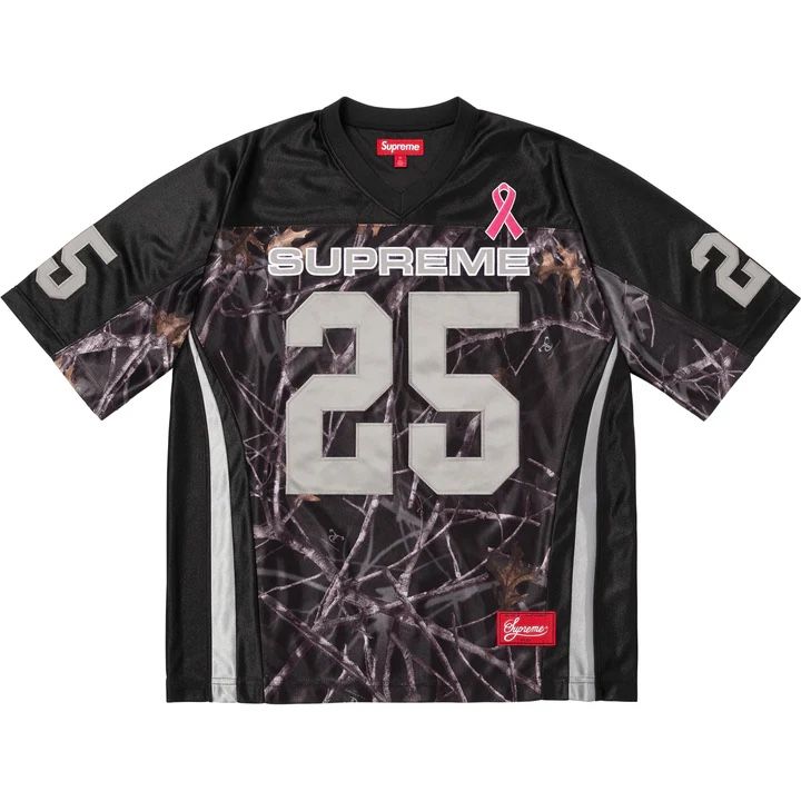 Supreme Breast Cancer Awareness Football Jersey ‘Black’ Sizes M & L (CONFIRMED ORDERS)