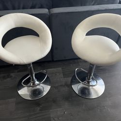 White Faux Leather bar Stools