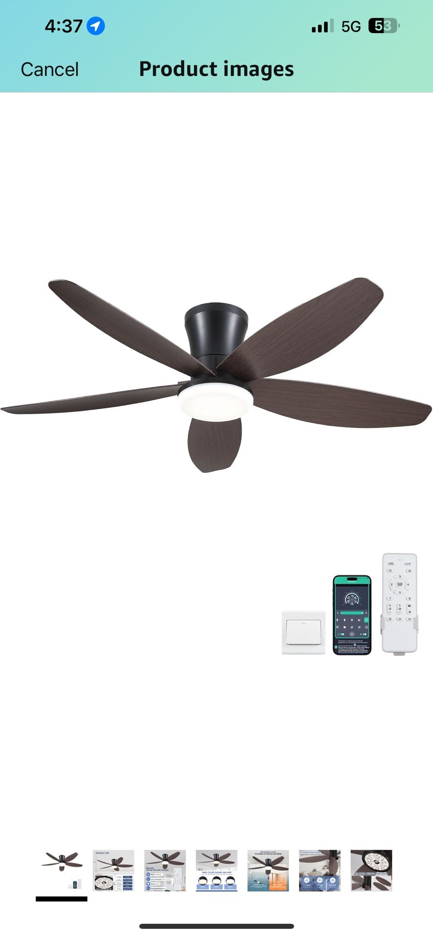 Ceiling Fans with Lights-42 Low Profile Ceiling Fan with Light and Remote/APP Control,Flush Mount,DC Reversible