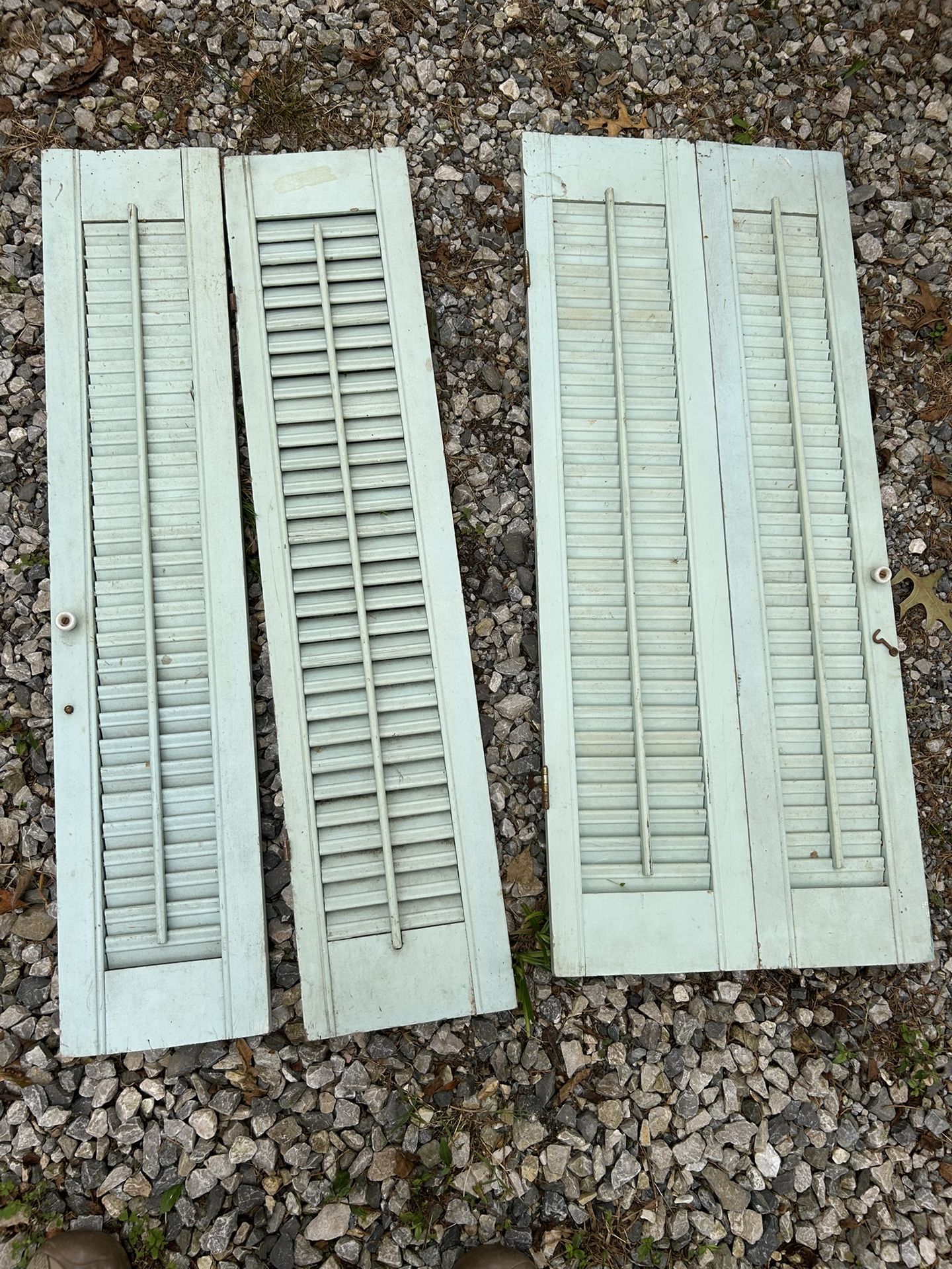 antique Shutters With Ceramic Knobs