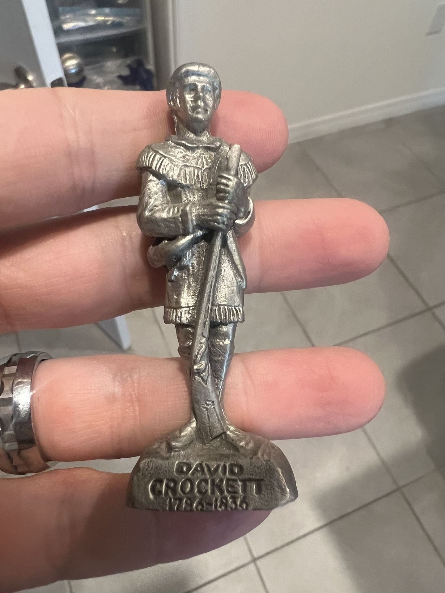 Vintage David Crockett JASA Inc. 1985 Decorative Pewter Figurine 