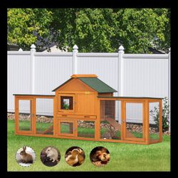 Large Wooden Rabbit Cage With Double Runs, for 2-3   