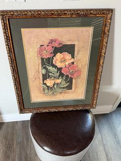 Barbara  Mock framed - Poppies