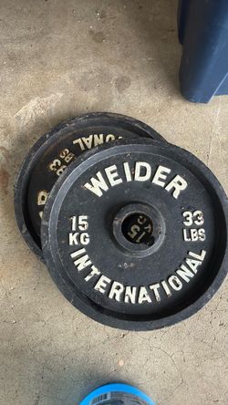 Weights 33lbs Olympic size holes x2