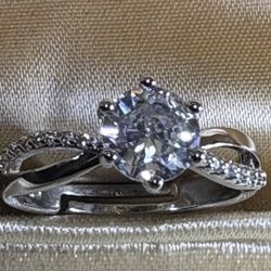 High Quality Moissanite  Ring For Women Shiny Zircon One Carot Engagement Wedding Ring