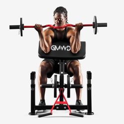 Mikolo Preacher Curl Bench, Plate Loaded Bicep Curl Machine, Bicep Workout Equipment,2 in 1 Arm Training Machine for Home Gym