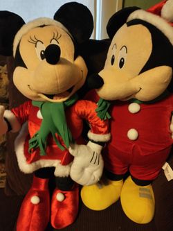 27" Christmas Mickey And Minnie Plush
