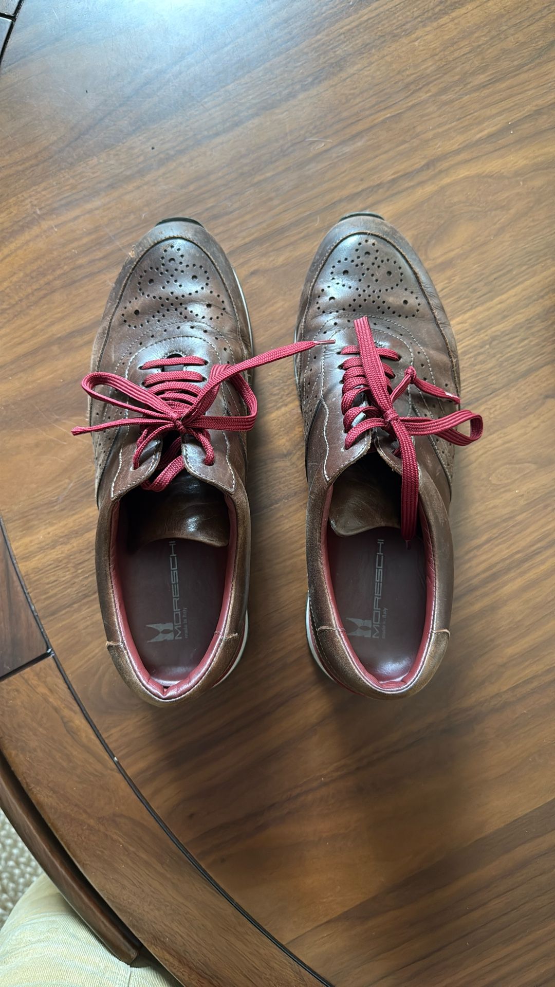 Moreschi Italian Leather Wingtip Tennis Shoe From Florence