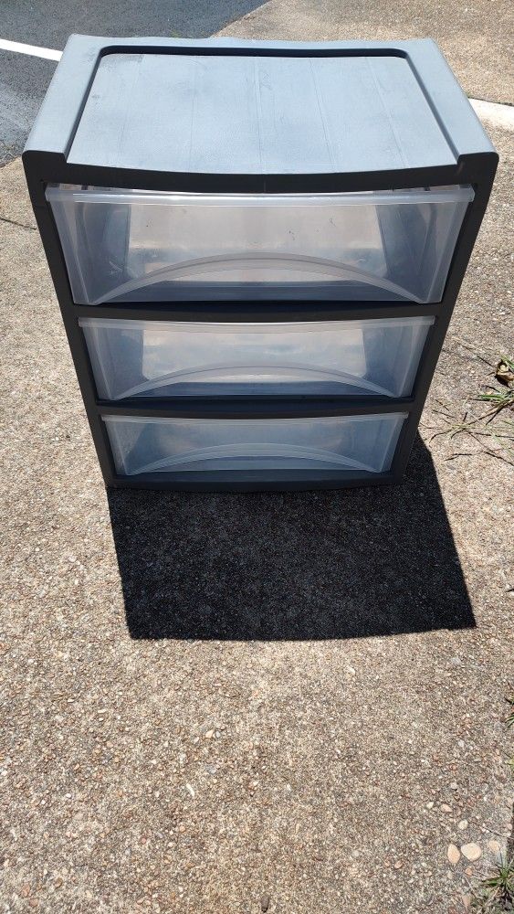 Storage Shelf With Three Drawers Container 