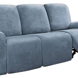 Recliner sofa cover (3 seater) | stone blue color