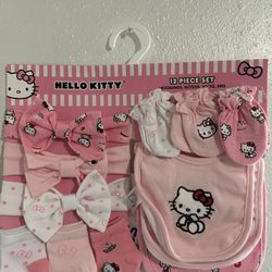Hello Kitty Baby Mittens,bows, Buns, And Socks 