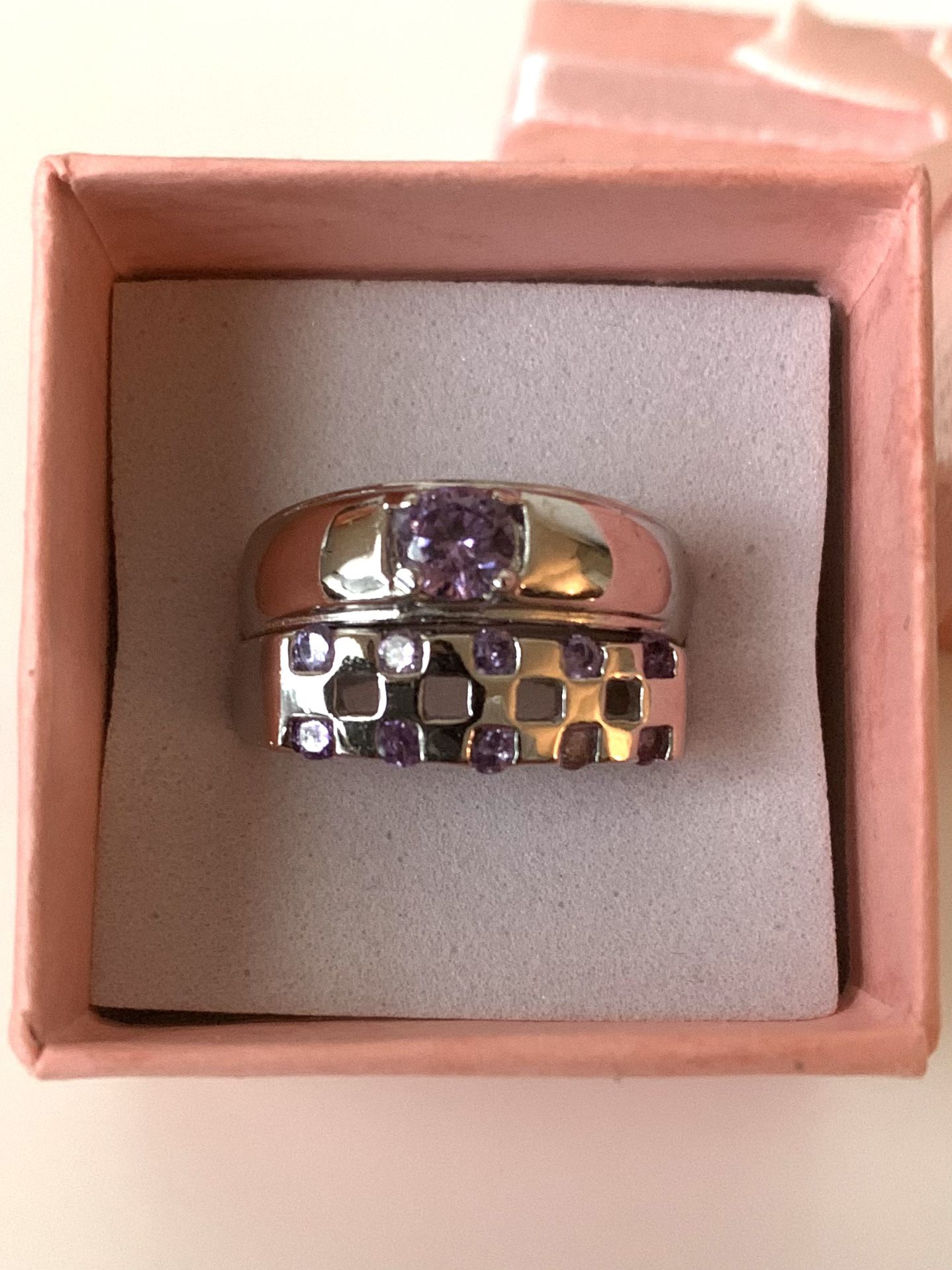 Amethyst Ring Set, Both Are Size 7.5
