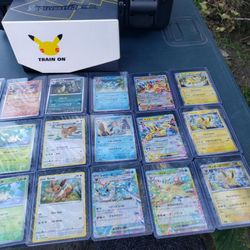 20 EEVEE S Japanese & English Original Cards. Brand New All holo glowing. Plus Professor is 21 Pokémon Card set Lot. $599 OR best offer Trade PS5