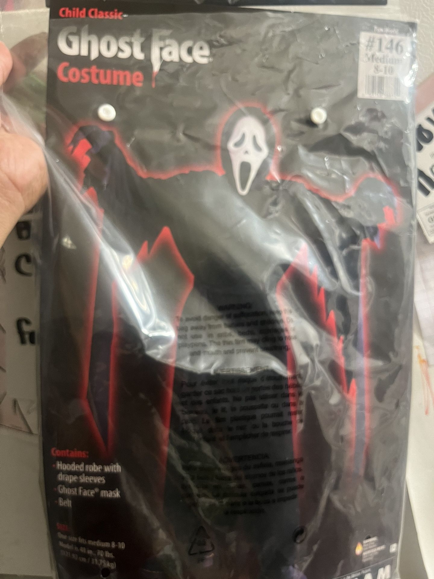 Ghost Face Cape Youth Med 10-12