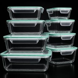 [NEW] Glass Airtight Food Containers - Set of 8