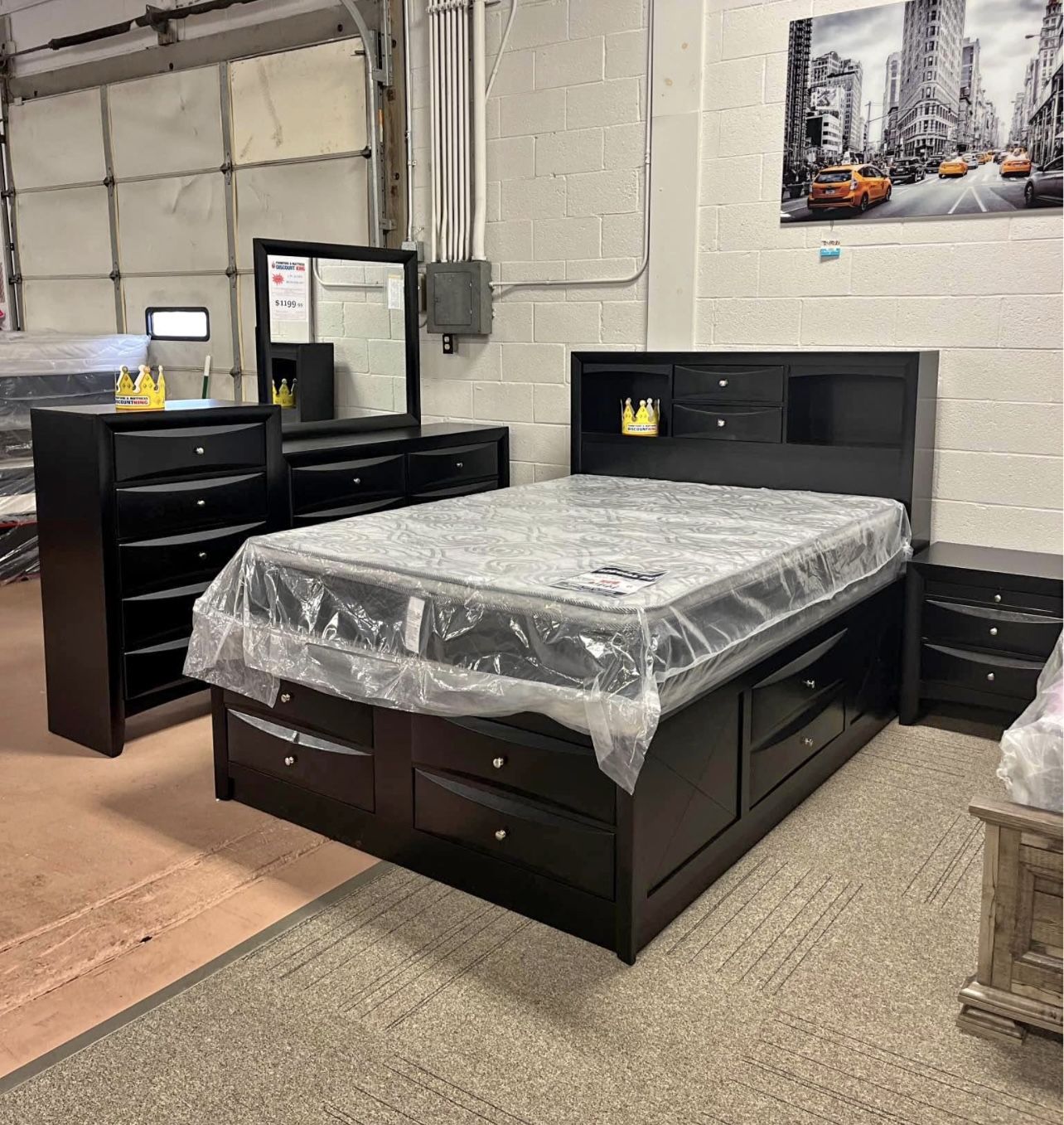 Solid Wood Bedroom With Tons Of Storage! Lowest Price Around!