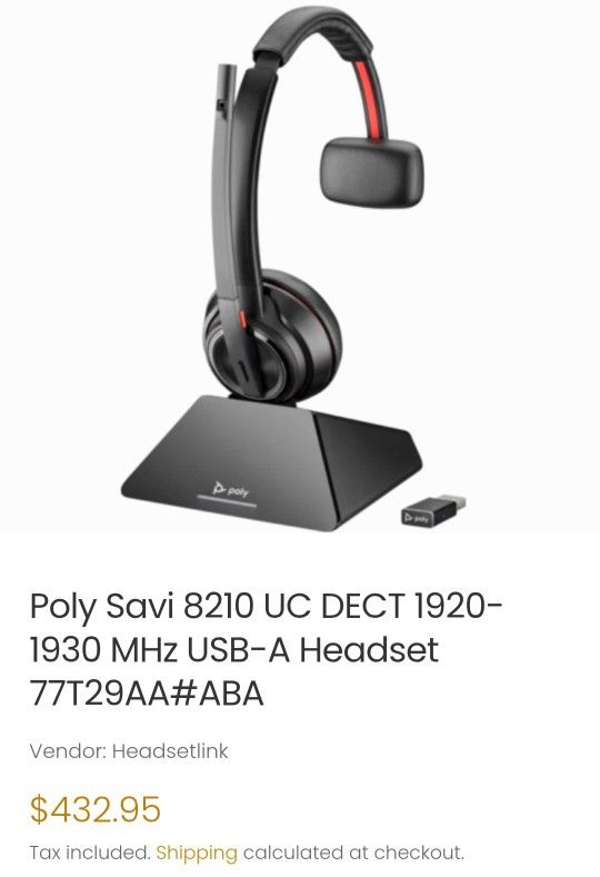 Poly Savi 8210 USB Headset 