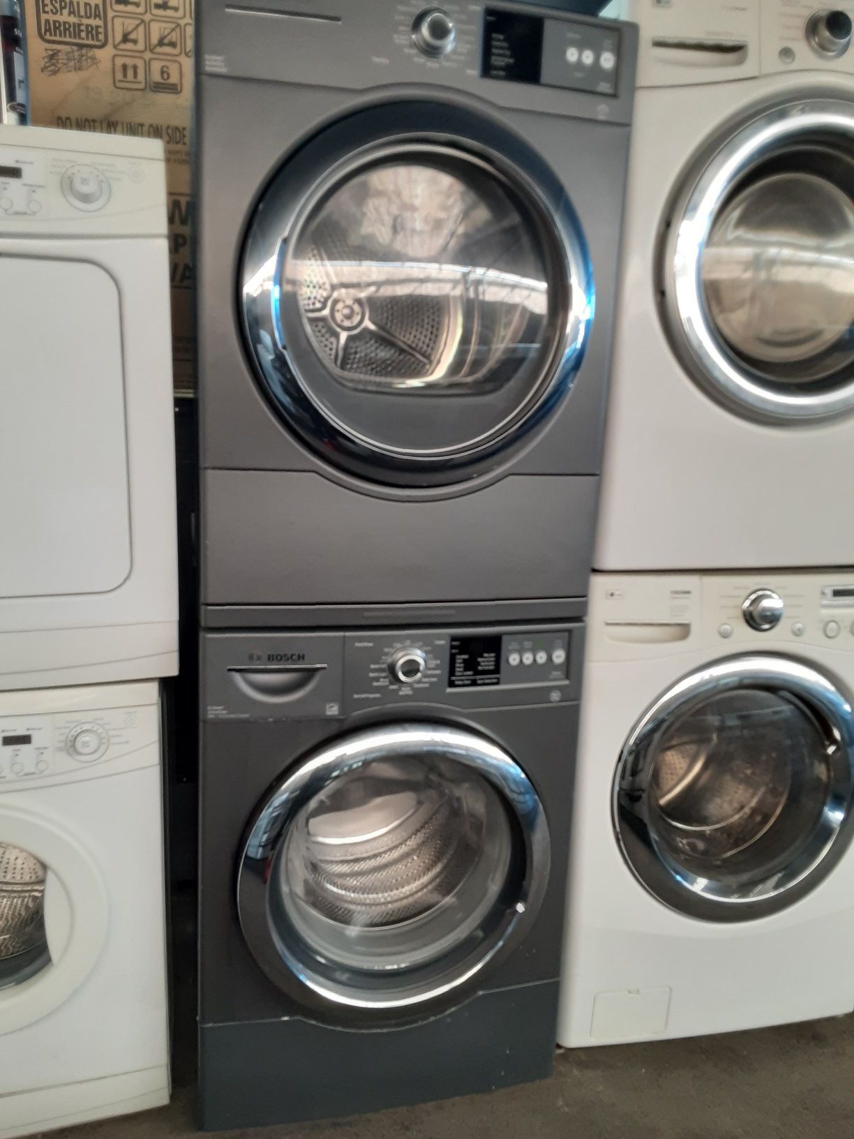 $699 Bosch stacked washer dryer set includes delivery in the San Fernando Valley a warranty and installation