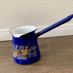 Vintage Blue Enamelware Coffee Pot Romania