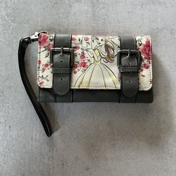 Loungefly Disney Beauty And The Beast Grey Double Buckle Flap Wallet