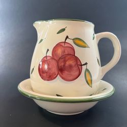 Cooks Club Red Apples Collection - Pitcher & Dish, 2 Dessert Bowls, Tea Pot