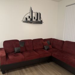 Sectional Sofa in Red