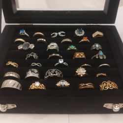 Ring Collection w/ Display Case 