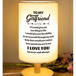 Welsky Romantic Gifts for Her Girlfriend, Engraved Girlfriend Table Lamp Gifts,